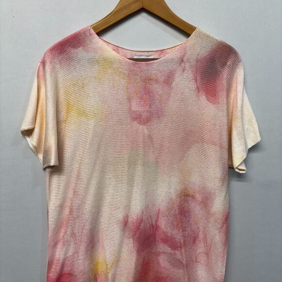 NWT Bianco & Blue Short Sleeve Knit Top Sweater Size Large Acrylic Italy C065 -8 - Picture 10 of 16